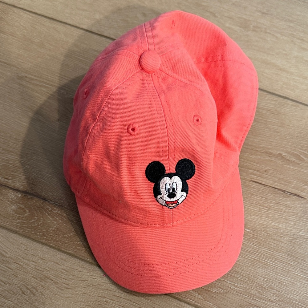 GAP Kids Coral Pink Mickey Mouse Baseball Cap